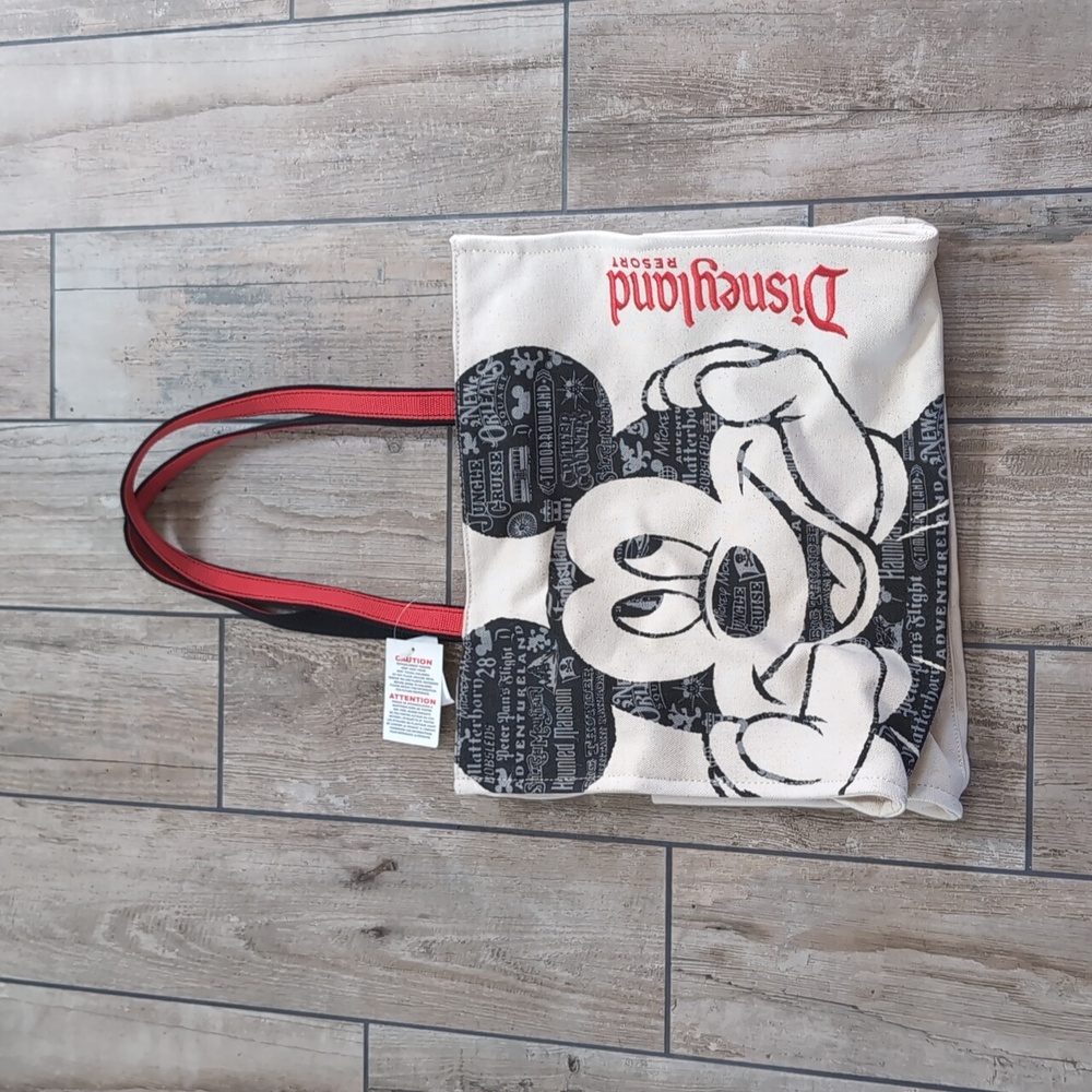 RARE NWT Limited Edition Disneyland Canvas Tote Bag with Mickey Mouse